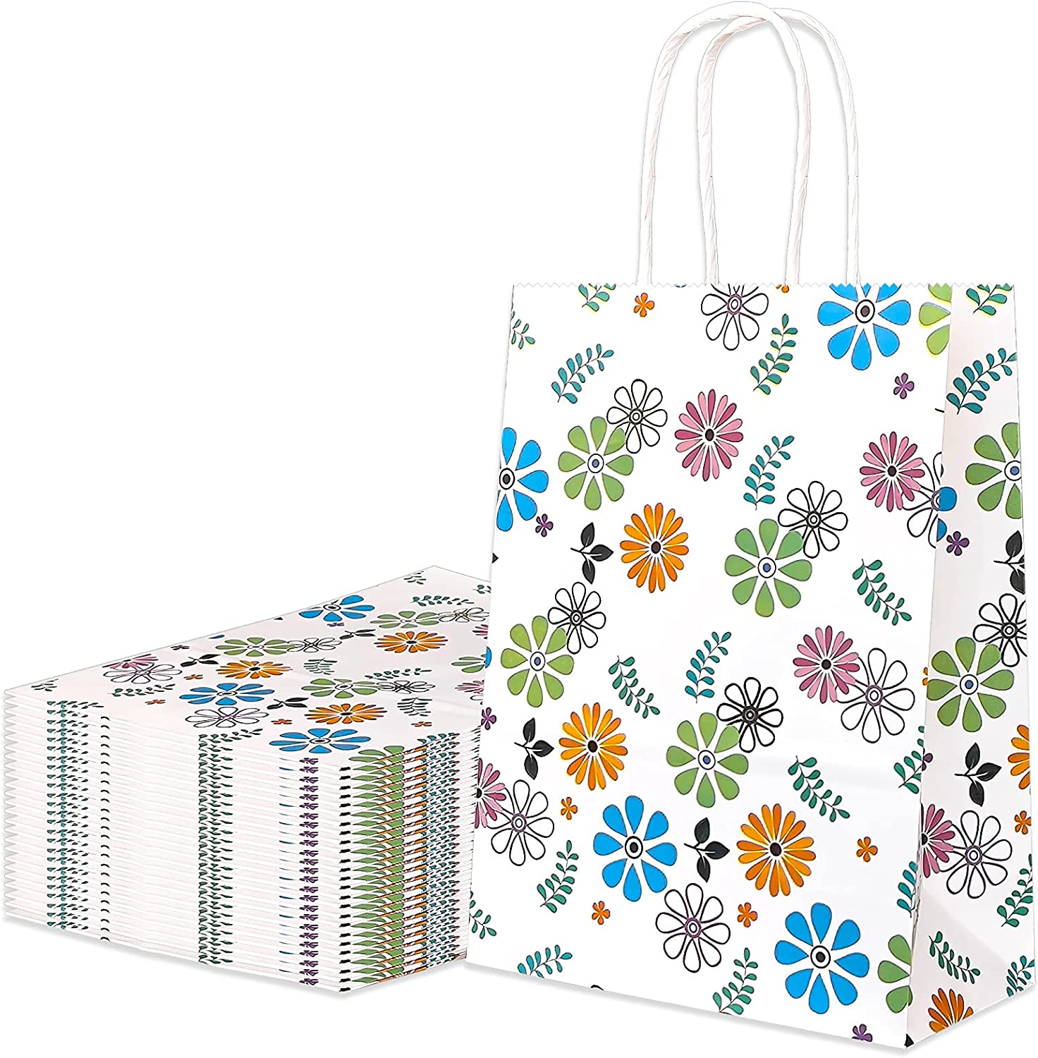 Floral Paper Party Favor Bags