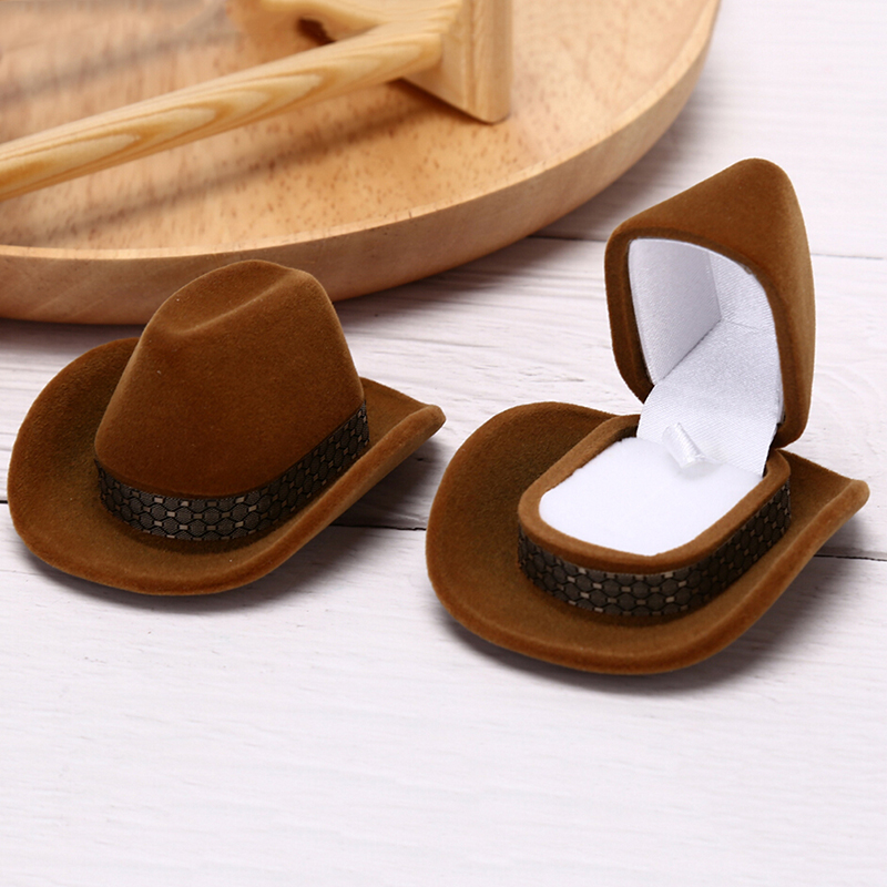 Cowboy Hat Shape Rings Box