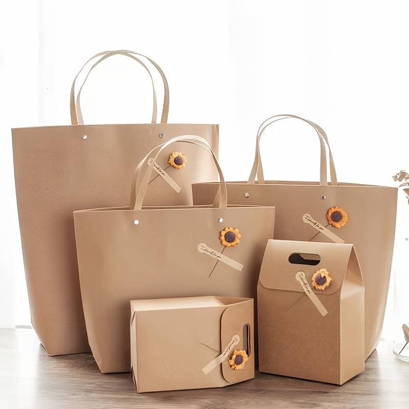 Simple Retro Style Kraft Paper Gift Bag