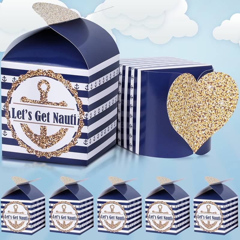 Nautical Paper Gift Boxes For Party Favors