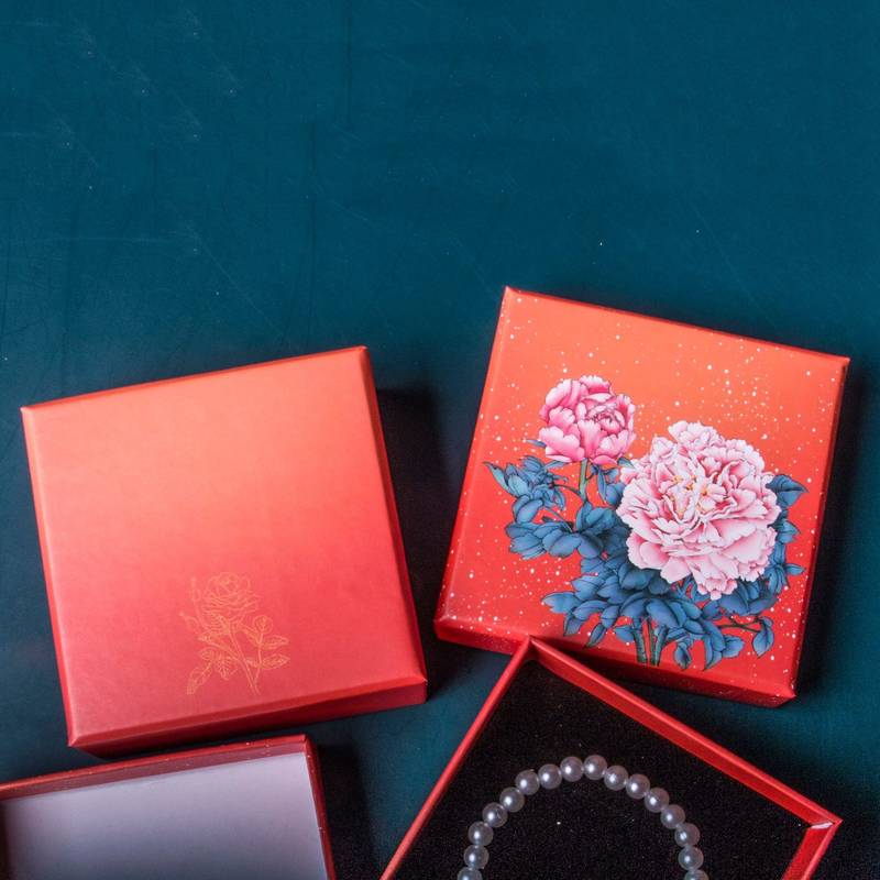 Peony Print Jewelry Box