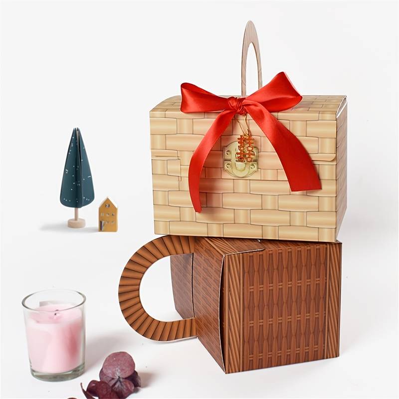 Creative Imitation Bamboo Texture Gift Box With Hand Gift