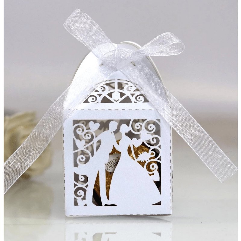 Laser Cut Bride & Groom Candy Box